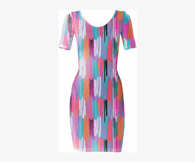 Paint Stripe Body Con Dress $85 - Day Dress, transparent png #2638152
