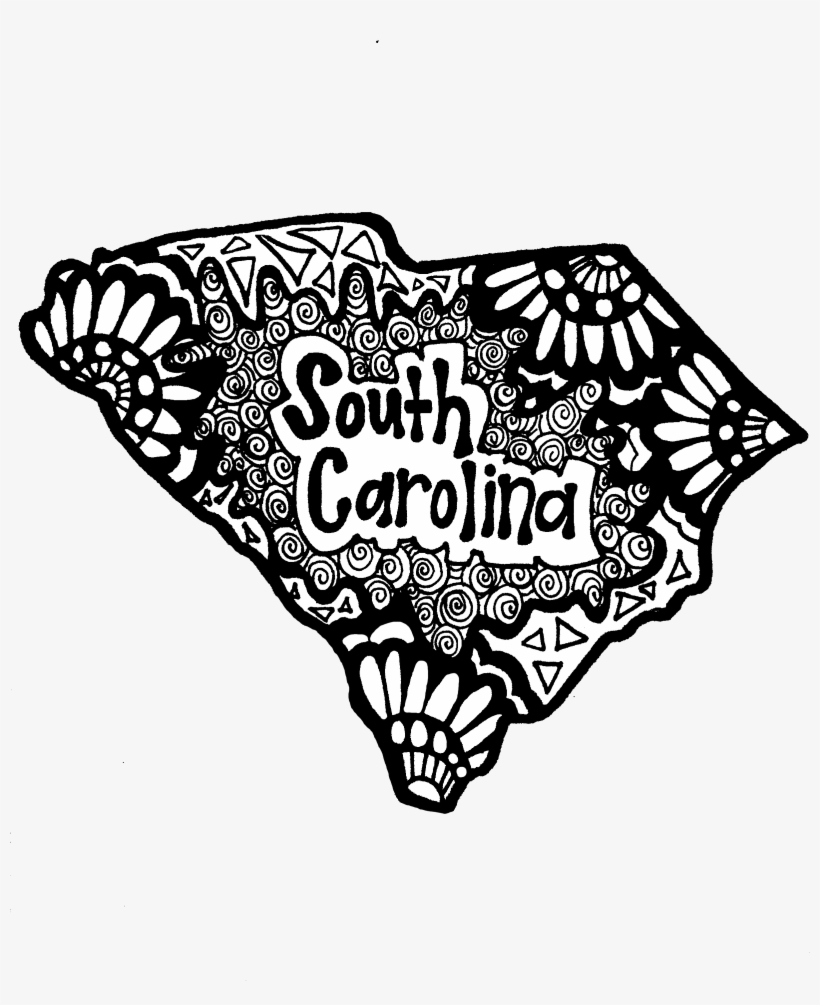 South Carolina Zentangle - Illustration, transparent png #2639410