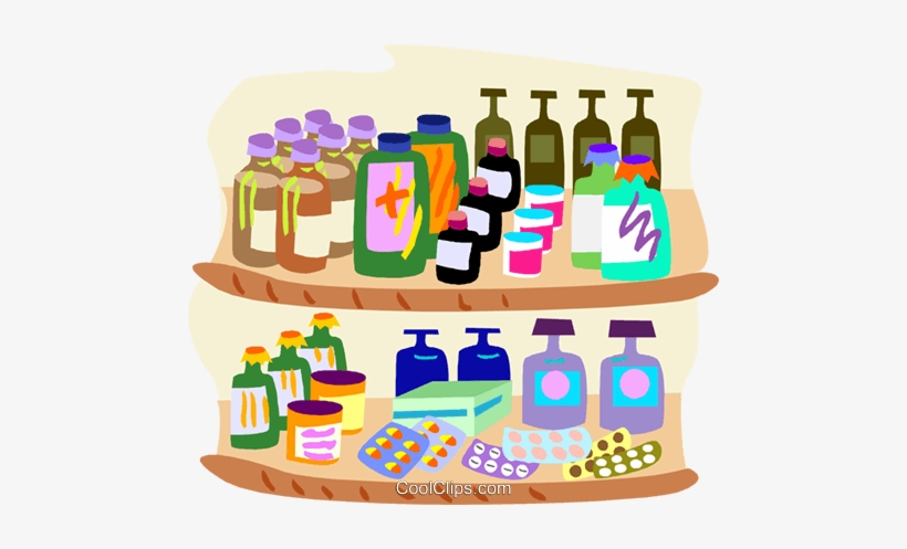 Healthcare, Two Shelves Of Medicine Royalty Free Vector - Png Medical Clipart Vector, transparent png #2640139