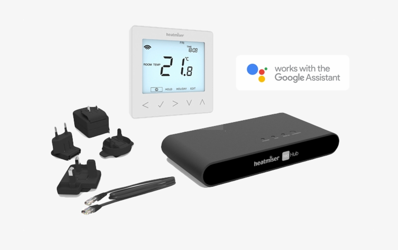 Google Home & Heatmiser Neo Smart Heating Control - Heatmiser Homekit-enabled Wireless Smart Thermostat, transparent png #2640846