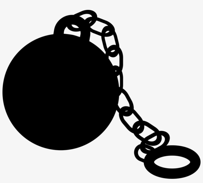 Prison Ball Chain Caught - Ball And Chain Png, transparent png #2640873