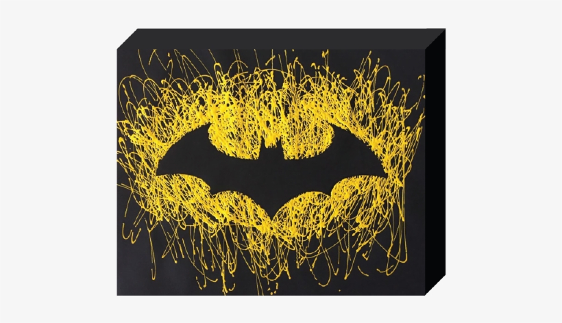 Dc Comics, Paint Splatter Canvas, "batman" Logo - Batman Dark Knight Rises Logo Canvas Paint, transparent png #2642386