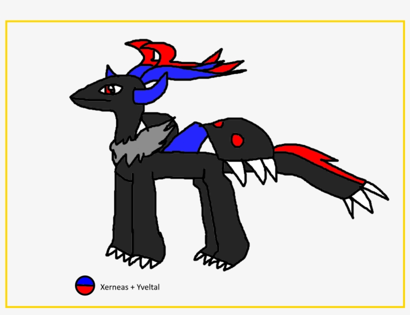 Xerneas Yveltal Fusion - Xerneas And Yveltal, transparent png #2642931