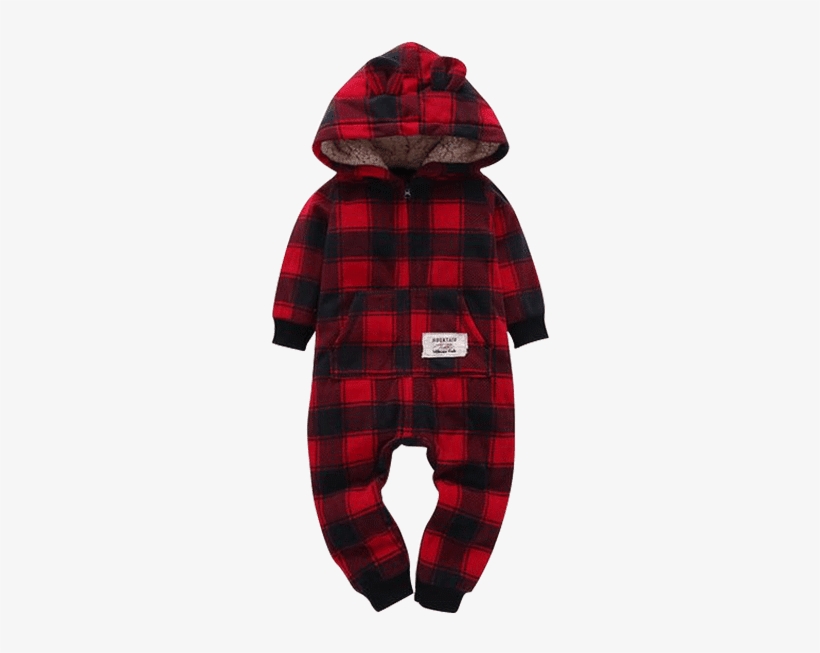 Petite Bello Romper 0-6 Months Red Plaid Romper - Baby Clothing Winter Bodysuit Boys Girls Warm Long, transparent png #2643059