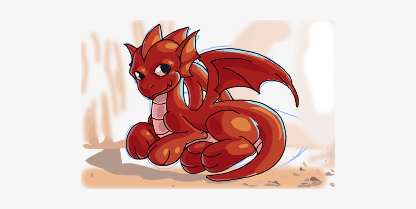 How To Draw A Reclining Baby Dragon - Red Dragon Easy To Draw, transparent png #2644233