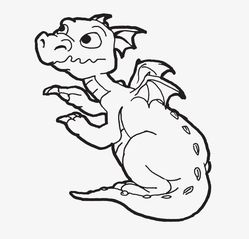 A New Born Baby Dragon Coloring Pages - Dragon Coloring Clip Art, transparent png #2644342