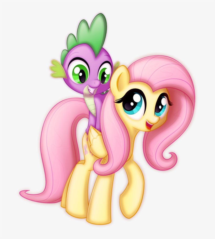 Fluttershy Rainbow Dash Applejack Pink Mammal Cartoon - Fluttershy And Spike, transparent png #2644473