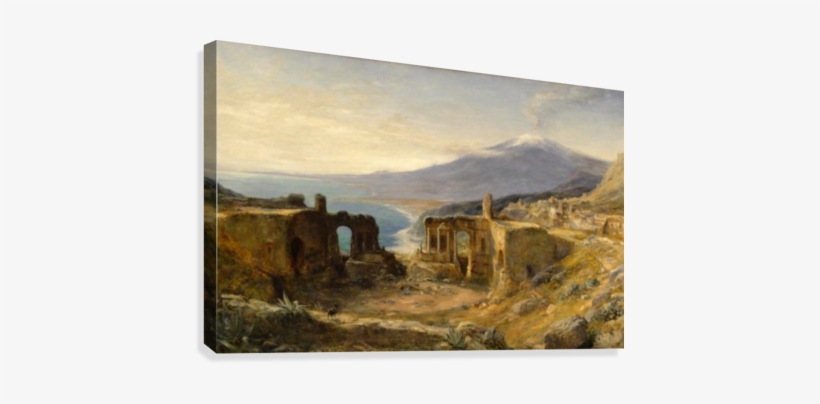 June In The Austrian Tyrol John Macwhirter Canvas Print - Mount Etna From The Greek Theatre, Taormina, Sicily, transparent png #2644950