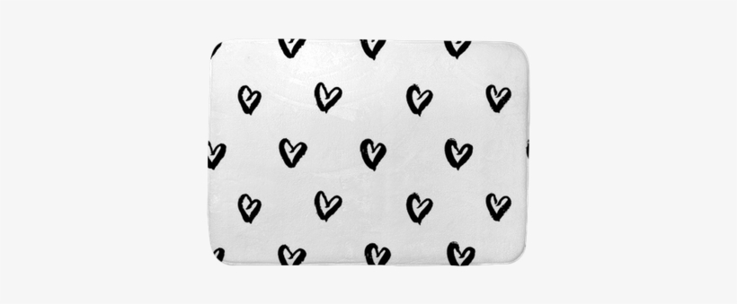 Seamless Pattern With Hand Drawn Ink Black Hearts - Black Hearts Cute Pattern, transparent png #2645095