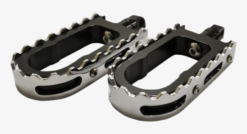 Black Bmx/beartrap Style Footpegs W/chrome Teeth - La Choppers Black/chrome Bmx Footpegs, Steel, transparent png #2645454