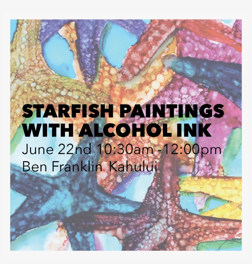 Starfish Paintings With Alcohol Ink, transparent png #2647200