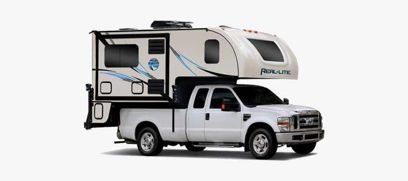 Camper Trailers - Truck With A Camper, transparent png #2647229
