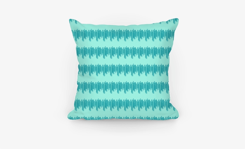 Teal Radio Wave Pattern Pillow - Cushion, transparent png #2649298
