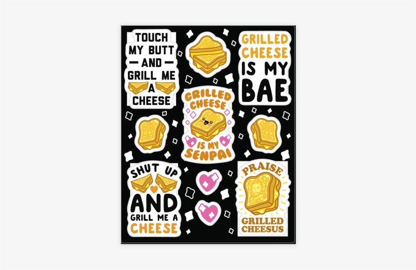 Grilled Cheese Sticker/decal Sheet - Sticker Cheese, transparent png #2649431
