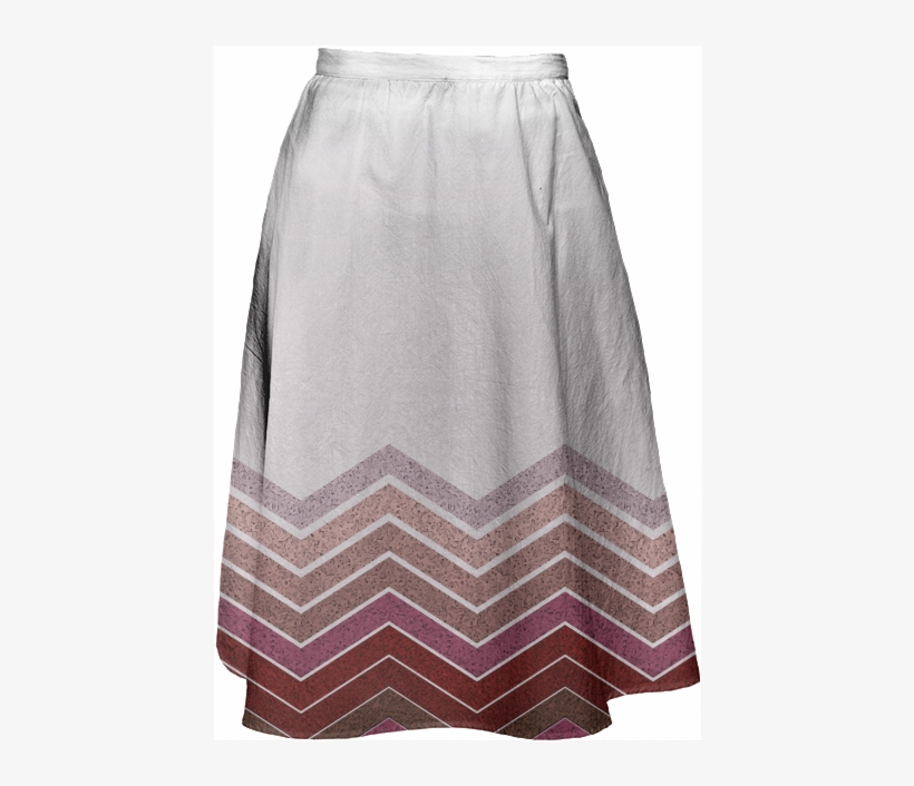 Painterly Red And Pink Chevron Zig Zag Boarder Skirt - Miniskirt, transparent png #2650239