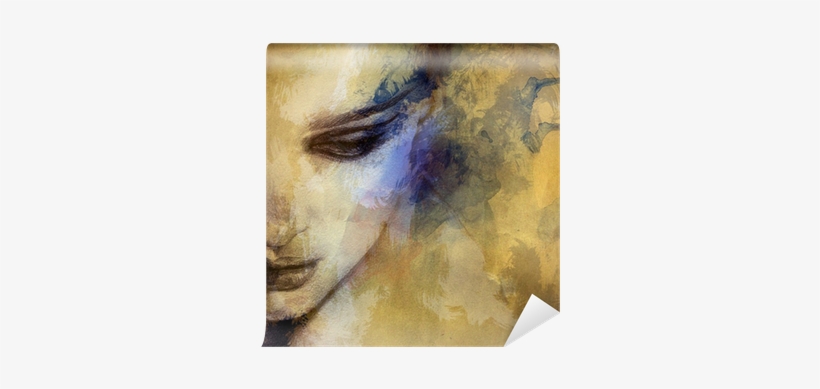 Beautiful Woman Face - Look At Me Canvas Print, 100x100 Cm, Posters, Prints, transparent png #2651288