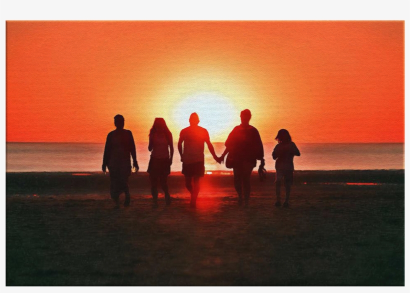 Limited Edition Family On The Beach Oil Painting Print - Ponsacco - Los Angeles: Sulle Tracce Di Bruce Springsteen, transparent png #2651582
