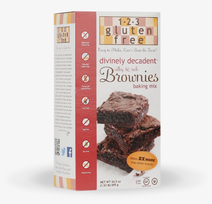 Divinely Decadent Brownies - 123 Gluten Free - Allie's Awesome Buckwheat Pancake, transparent png #2651946