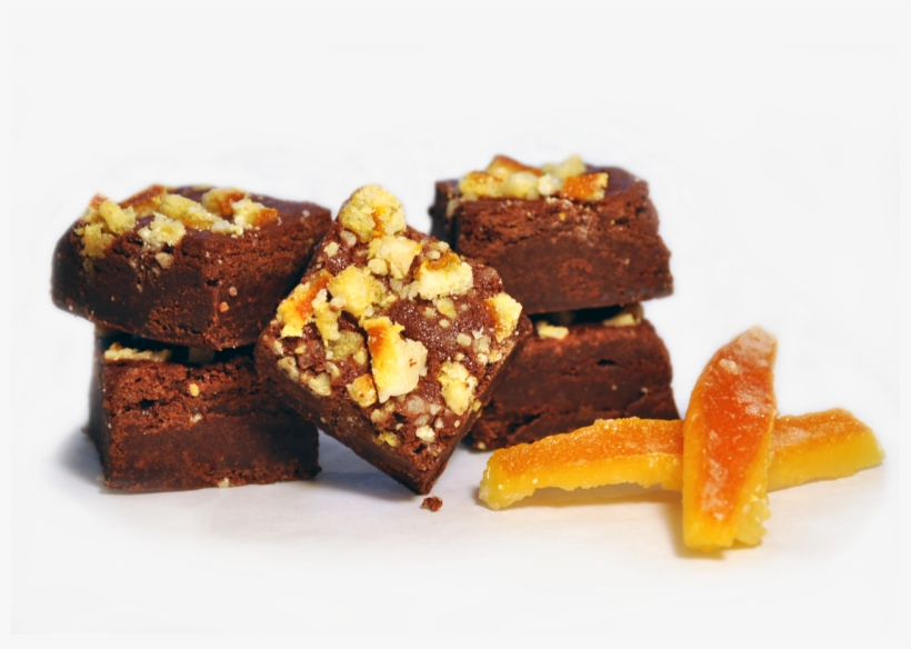 Hand Candied Orange In Chocolate Orange Truffle Brownies - Chocolate, transparent png #2652114