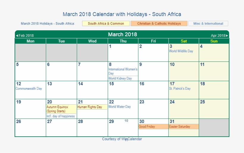 South Africa 2018 March Holidays Calendar - South African Religious Holidays 2017, transparent png #2652657