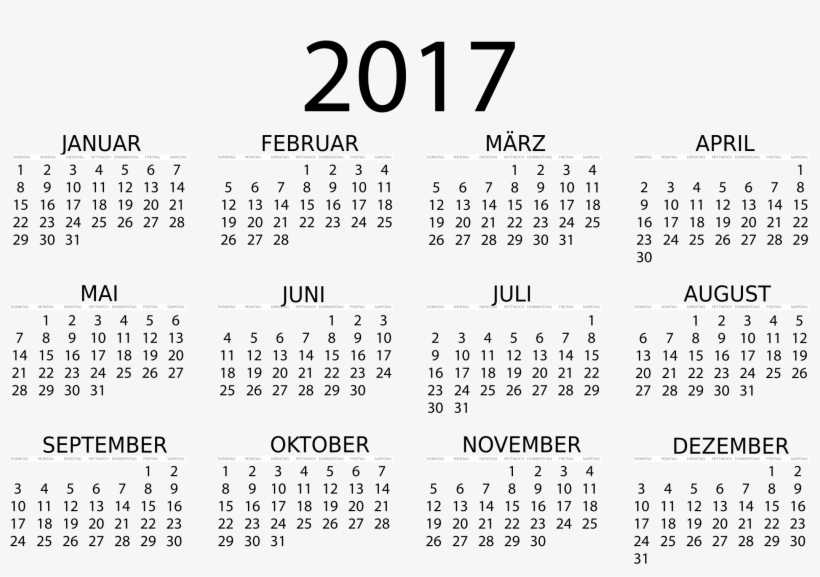 This Free Icons Png Design Of Kalender 2017 Deutsch, transparent png #2652714