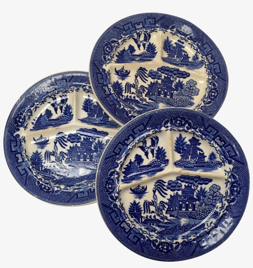 Graphic Black And White Library Antique Moriyama Plates - Willow Pattern, transparent png #2654577