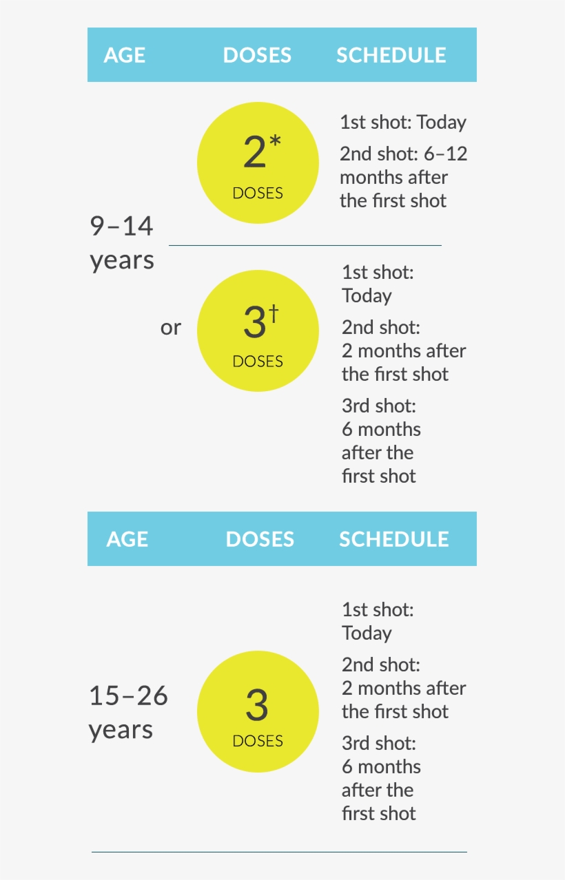Two Schedules For Gardasil®9 - Hpv Shot Timeline, transparent png #2654621