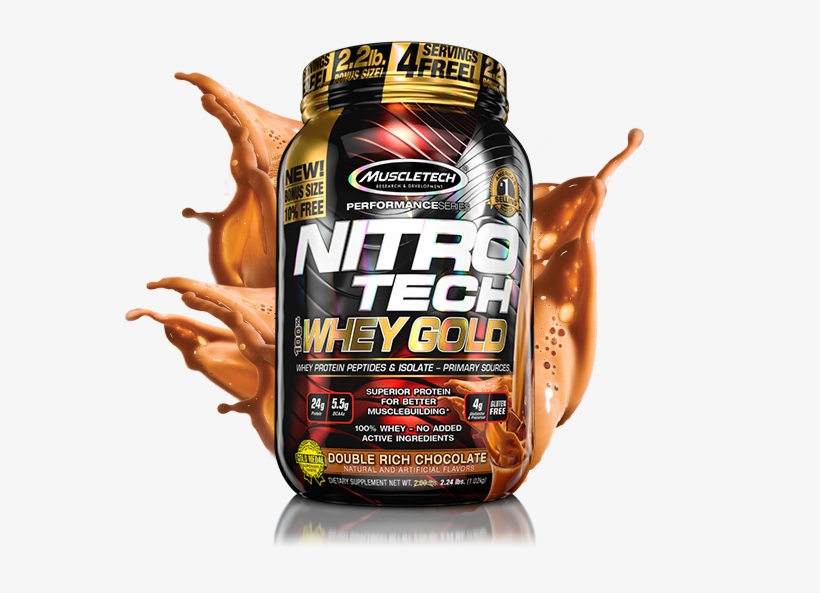 Nitro Tech Bottle - Nitrotech Whey Gold 5.5 Lbs, transparent png #2655366