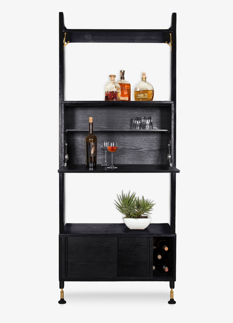 166 B Theo Wall Unit With Bar Counter V=1516683887 - Brayden Studio Lowes Shelving Unit Bar W/ Storage,, transparent png #2655908