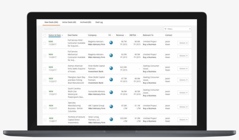 Track The Status Of Your Deals Through Each Stage Of - Laptop, transparent png #2656836