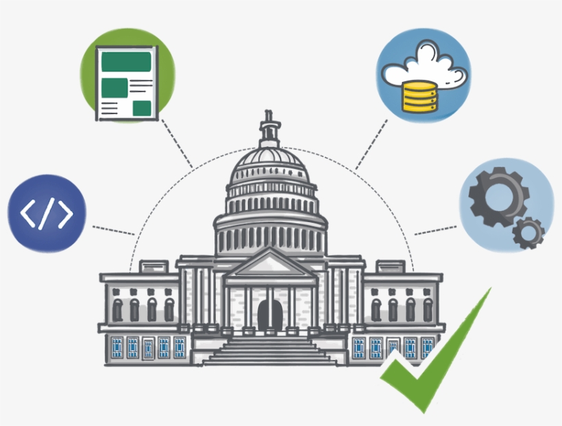 An Image Of A Government Building With Abstract Vendor - Digital Payment In Government Icons, transparent png #2657631