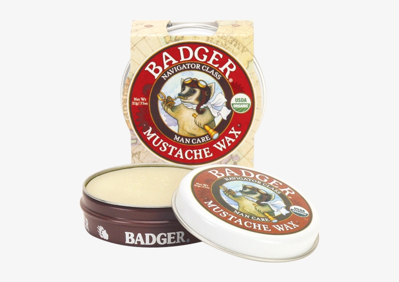 Organic Mustache Wax - Badger Mustache Wax, transparent png #2658217