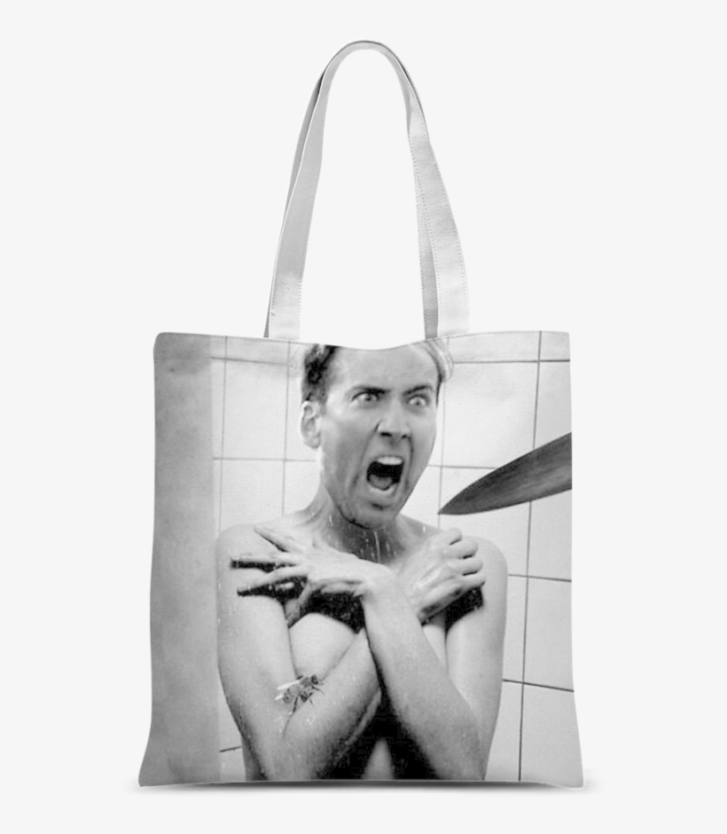 Psycho ﻿classic Sublimation Tote Bag - Nicolas Cage In The Shower, transparent png #2658839