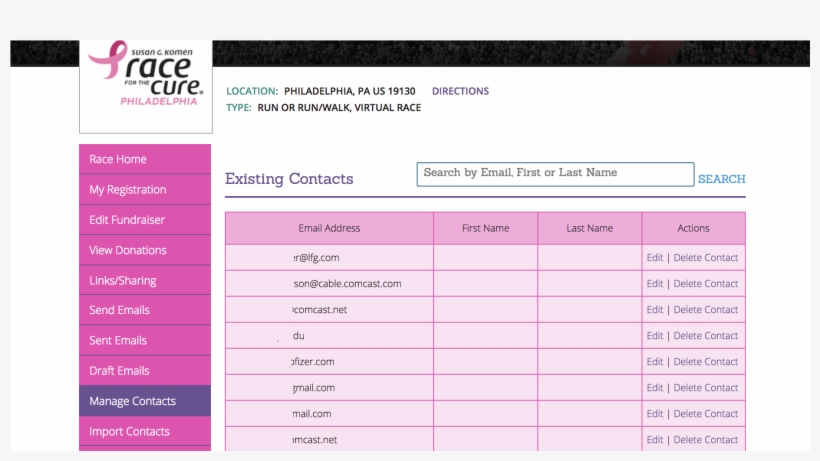 Auto-import Past Year Fundraiser Contacts - Komen Race For The Cure, transparent png #2658947