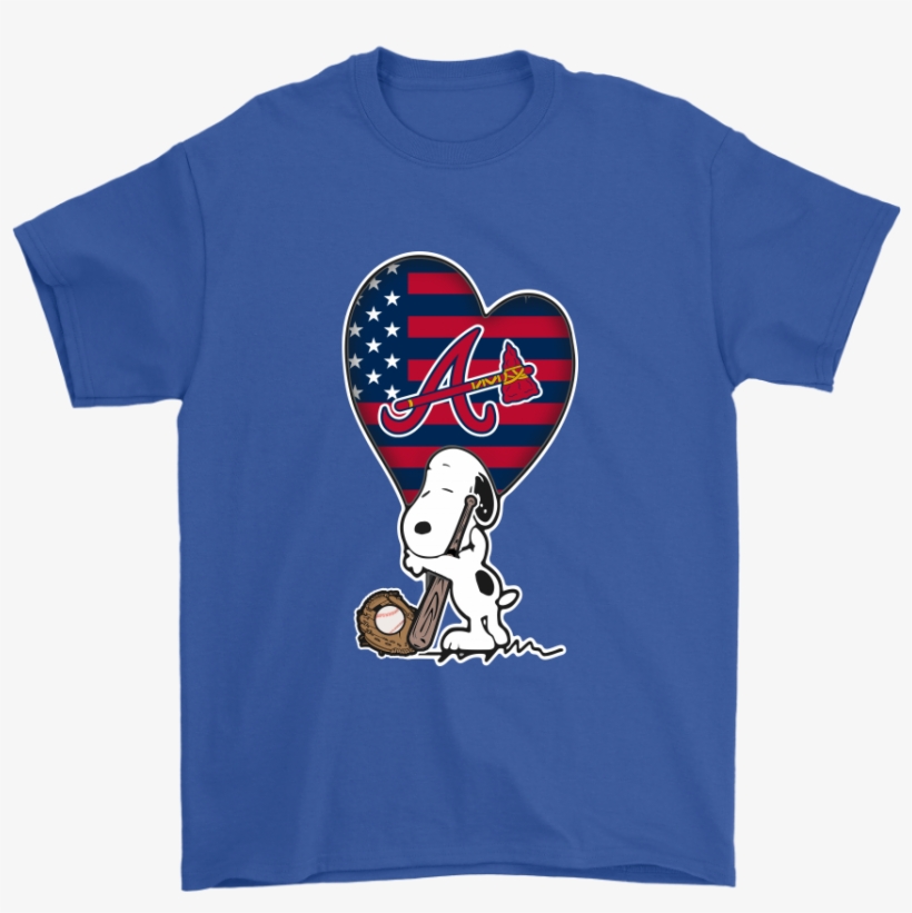 Atlanta Braves Snoopy Baseball Sports Shirts - Shirt, transparent png #2661848