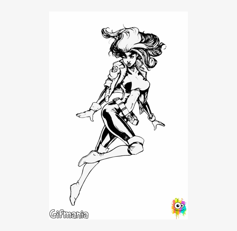 Pícara - Coloring Pages Rogue Xmen, transparent png #2662966