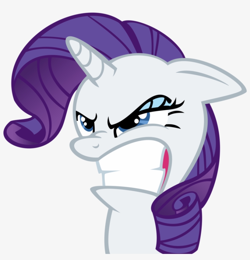 Rarity Transparent Angry - Mlp Rarity Funny Face, transparent png #2663854