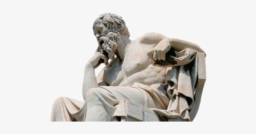 A Statue Of Socrates - Greek Philosopher Statue, transparent png #2665035