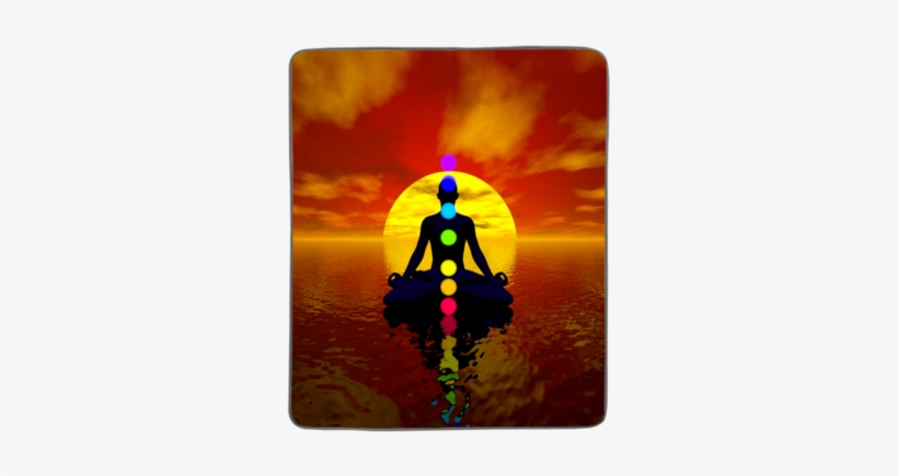 Chakras Pixel Fleece Blanket Pixel Fleece- Pixsona - Meditation Man With Chakras, transparent png #2665267