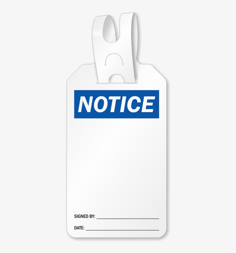 Blank Self Locking Notice Tag - Notice, No Alcoholic Beverages Allowed In Pool Area, transparent png #2665852