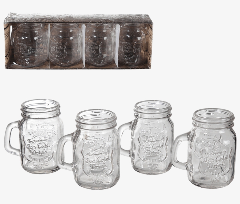 Set Of 4 Vintage Mason Jar Shot Glasses, transparent png #2665927