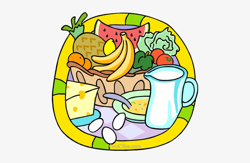 Fresh Fruits And Dairy Products Royalty Free - Healthy Breakfast Food Clip Art, transparent png #2666749
