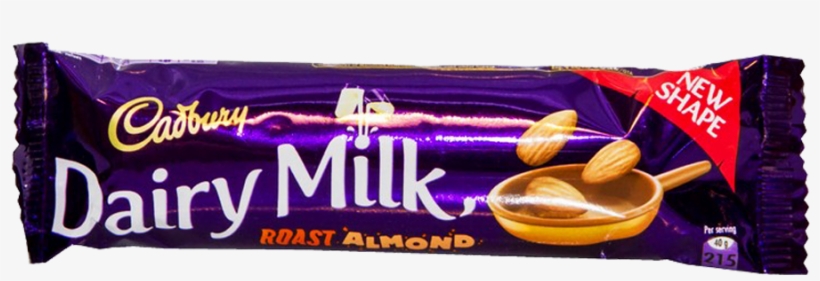 Cadbury Chocolate Dairy Milk Roast Almond 38 Gm - Cadbury Dairy Milk, transparent png #2666892