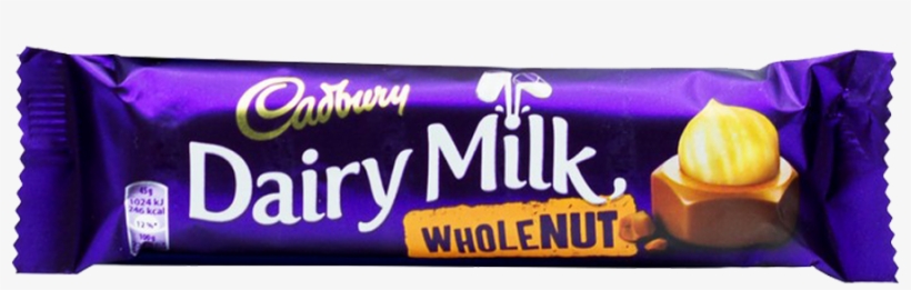 Cadbury Dairy Milk Chocolate Whole Nut 45 Gm - Cadbury Dairy Milk Ice Creams - Min Basket Order £25., transparent png #2667291