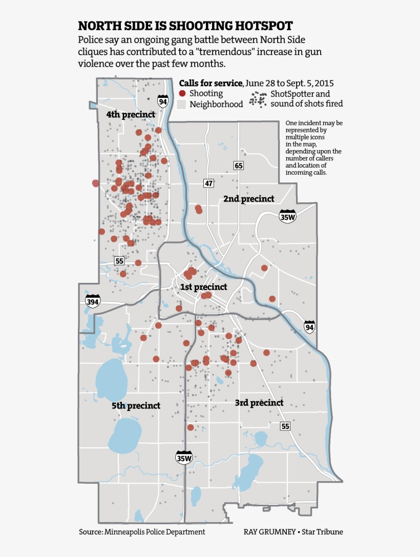 North Side Is Shooting Hotspot - Map, transparent png #2668502