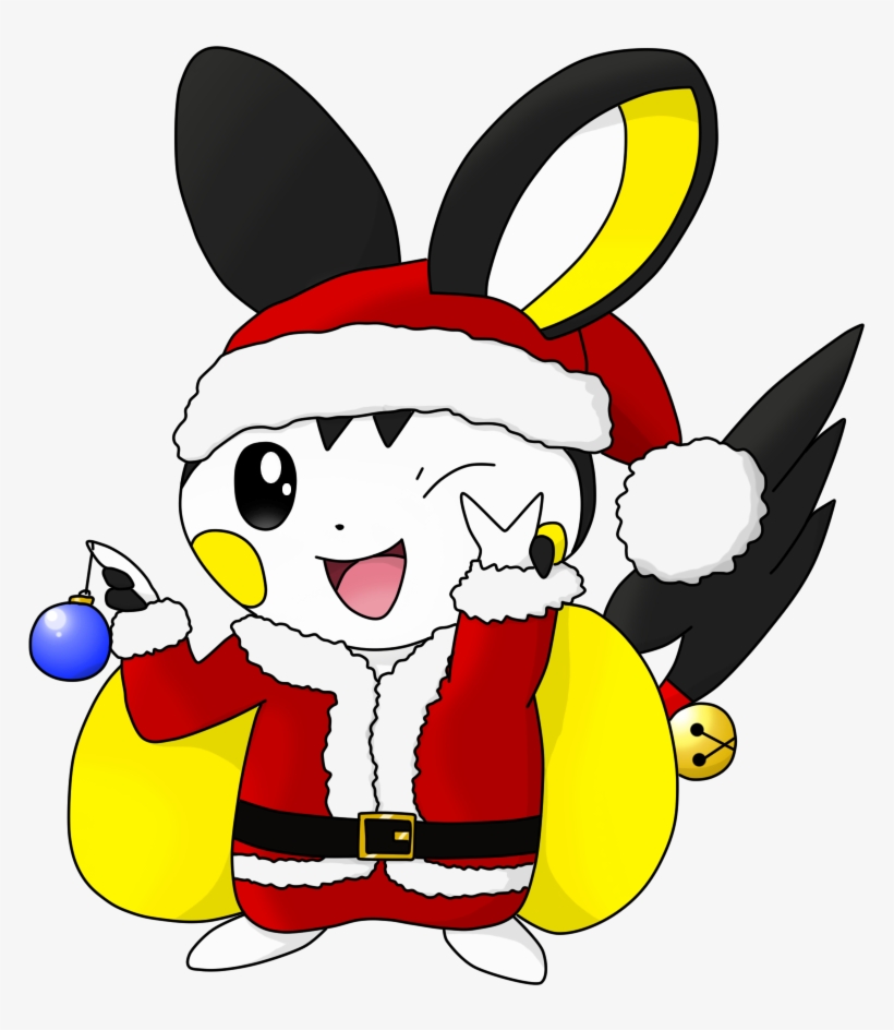 So If You're Curious To See The Full Santa Emolga Art - Cartoon, transparent png #2669282