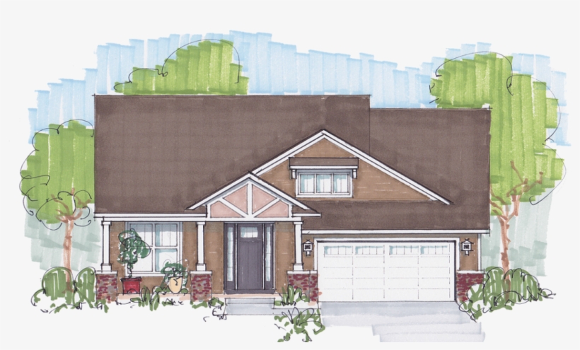 1,906 Sf Craftsman Style - Architecture, transparent png #2670623