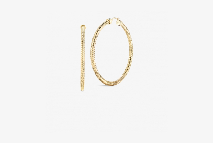 Roberto Coin Large Hoop Earrings - Body Jewelry, transparent png #2670807