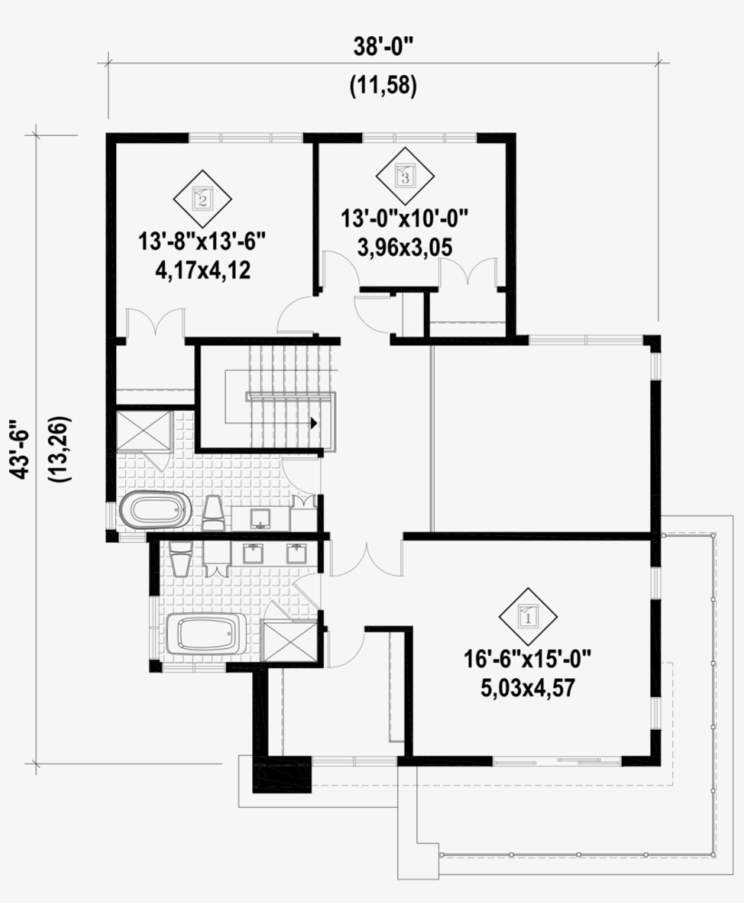 Modern Style House Plan - 25 * 38 House Plan, transparent png #2670971