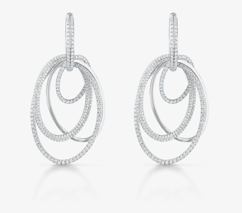 Earrings Sleek Oval Silhouette Diamond Hoop Earrings - Body Jewelry, transparent png #2671052